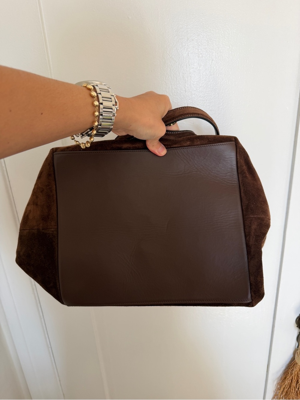 Little Liffner Brown Suede Sprout Tote - Picture 7 of 9